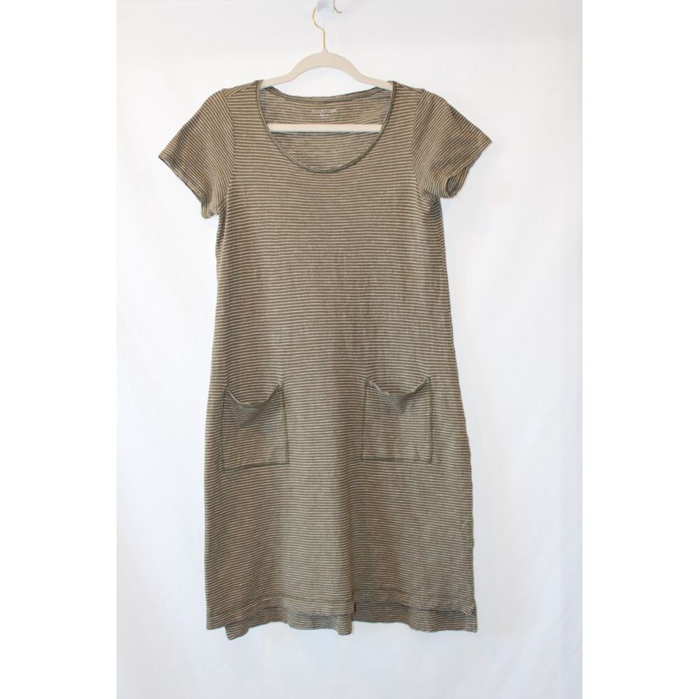 Eileen Fisher Linen Blend T-Shirt Dress Travel Quiet Luxury Vacation Comfortable